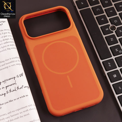 iPhone 17 Pro Max Cover - Orange - Premium Magnetic Frosted Matte Phone Case with Shockproof Protection & Wireless Charging Compatible