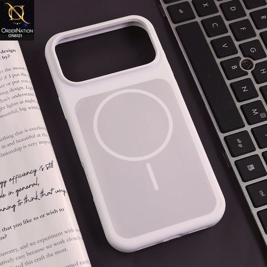 iPhone 17 Pro Max Cover - White - Premium Magnetic Frosted Matte Phone Case with Shockproof Protection & Wireless Charging Compatible