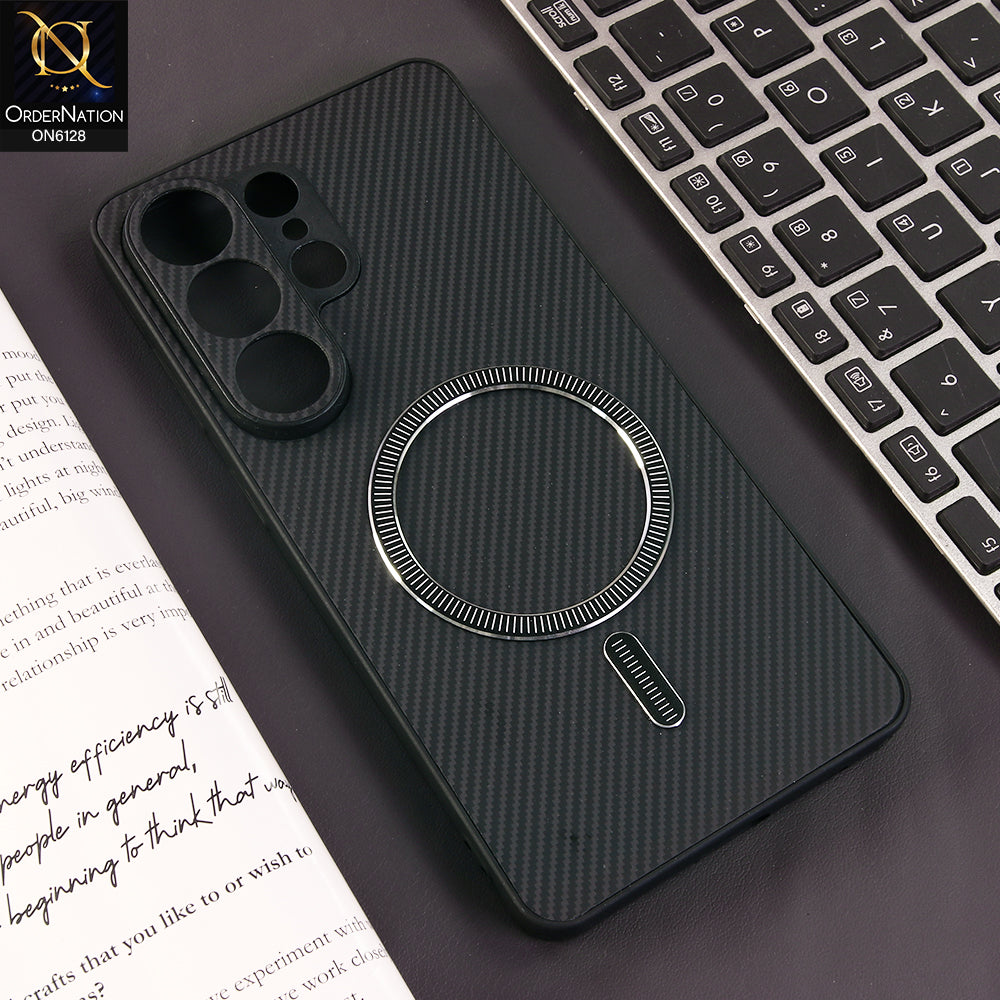 Tecno Camon 50 4G Cover - Black - Premium Carbon Fiber Texture Magnetic Shockproof Slim Luxury Mobile Back Cover