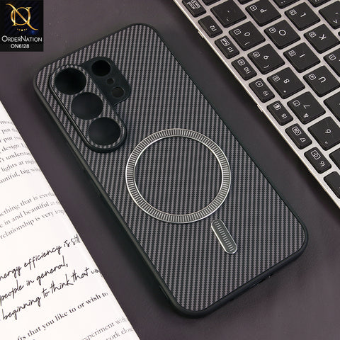 Tecno Camon 50 Pro 5G Cover - Gray - Premium Carbon Fiber Texture Magnetic Shockproof Slim Luxury Mobile Back Cover