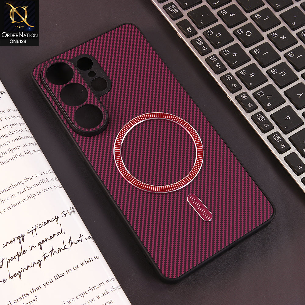 Tecno Camon 50 4G Cover - Red - Premium Carbon Fiber Texture Magnetic Shockproof Slim Luxury Mobile Back Cover