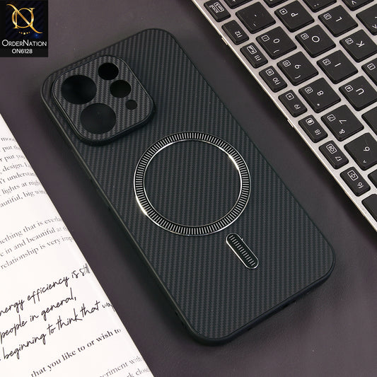 Vivo S50t 5G Cover - Black - Premium Carbon Fiber Texture Magnetic Shockproof Slim Luxury Mobile Back Cover