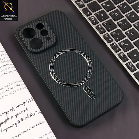 Vivo V70 Cover - Black - Premium Carbon Fiber Texture Magnetic Shockproof Slim Luxury Mobile Back Cover