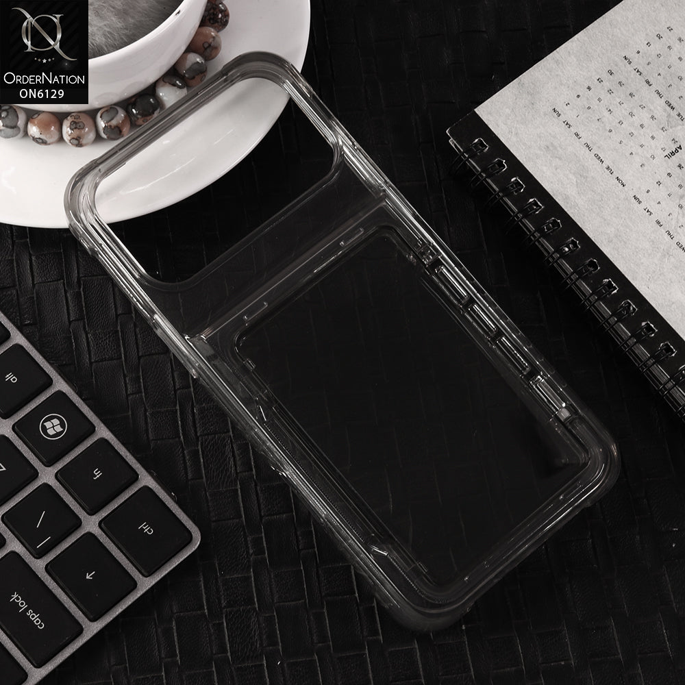 iPhone 17 Pro Max Cover - Black - Slim Shockproof Case For Built-in ID Credit Card Pocket Back Cover
