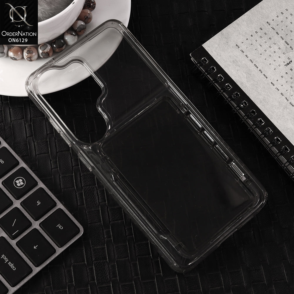 Samsung Galaxy S25 Ultra Cover - Black - Slim Shockproof Case For Built-in ID Credit Card Pocket Back Cover