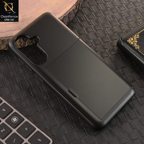 Samsung Galaxy A36 Cover - Black - Mobile Case Sliding Wallet Card Holder and shockproof bumper edges