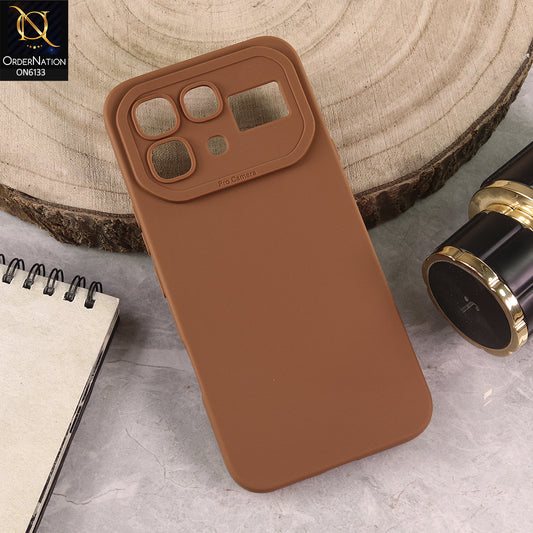Infinix Note 60 Pro Cover - Brown - Premium Liquid Silicone Phone Case with Camera Protection