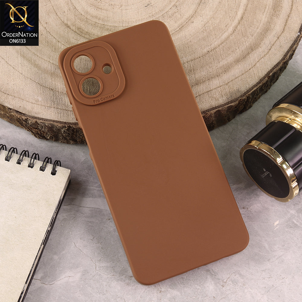 Samsung Galaxy A07 4G Cover - Brown - Premium Liquid Silicone Phone Case with Camera Protection