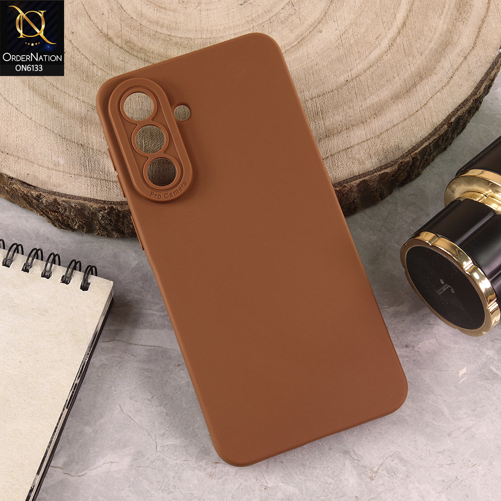 Samsung Galaxy A57 Cover - Brown - Premium Liquid Silicone Phone Case with Camera Protection