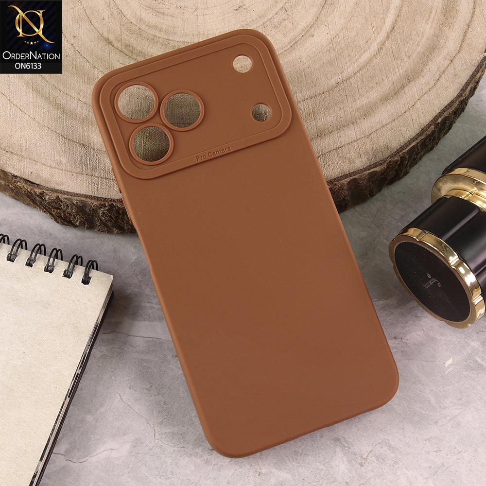 Tecno Spark 50 4G Cover - Brown - Premium Liquid Silicone Phone Case with Camera Protection