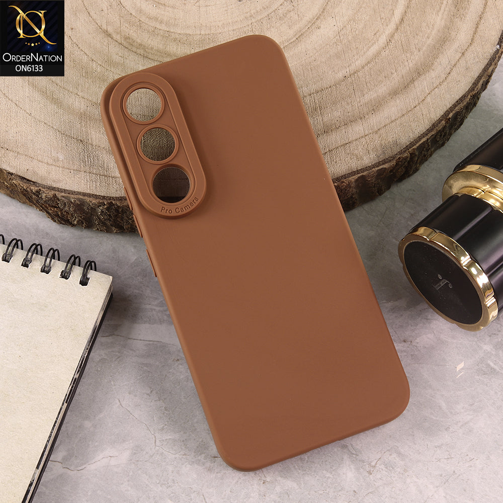 Vivo V70 FE Cover - Brown - Premium Liquid Silicone Phone Case with Camera Protection