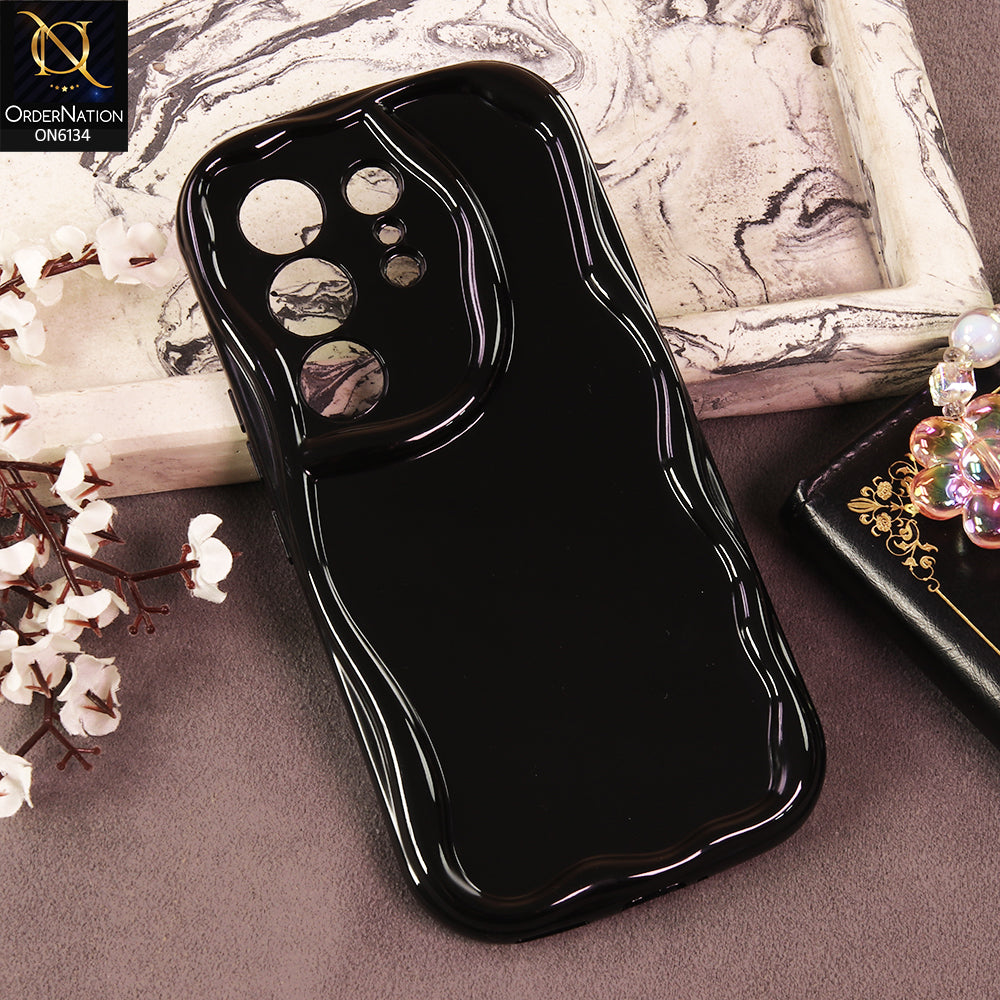Tecno Camon 50 4G Cover - Black - Premium Glossy Wavy Edge Protective Phone Case