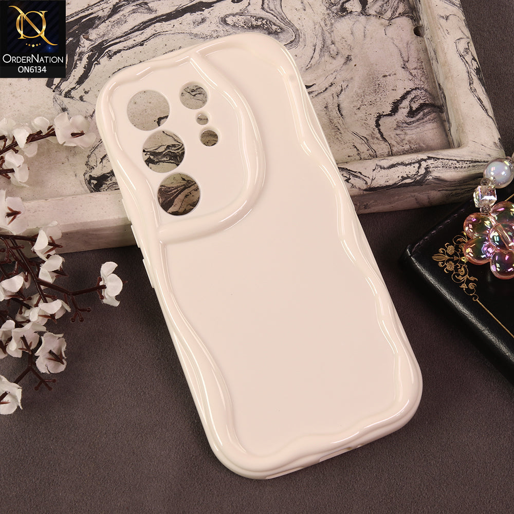 Tecno Camon 50 Ultra Cover - White - Premium Glossy Wavy Edge Protective Phone Case