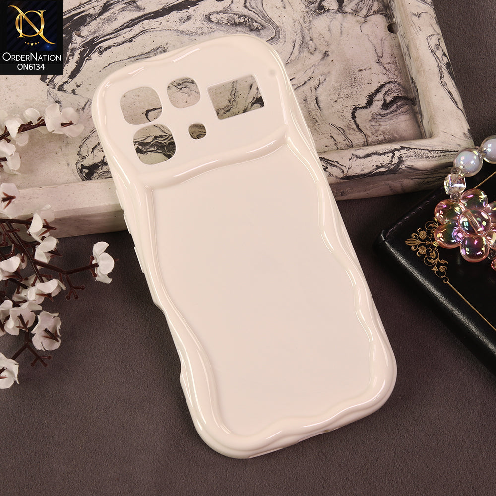 Infinix Note 60 Cover - White - Premium Glossy Wavy Edge Protective Phone Case