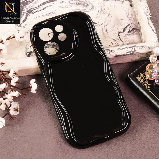 Vivo S50t Cover - Black - Premium Glossy Wavy Edge Protective Phone Case