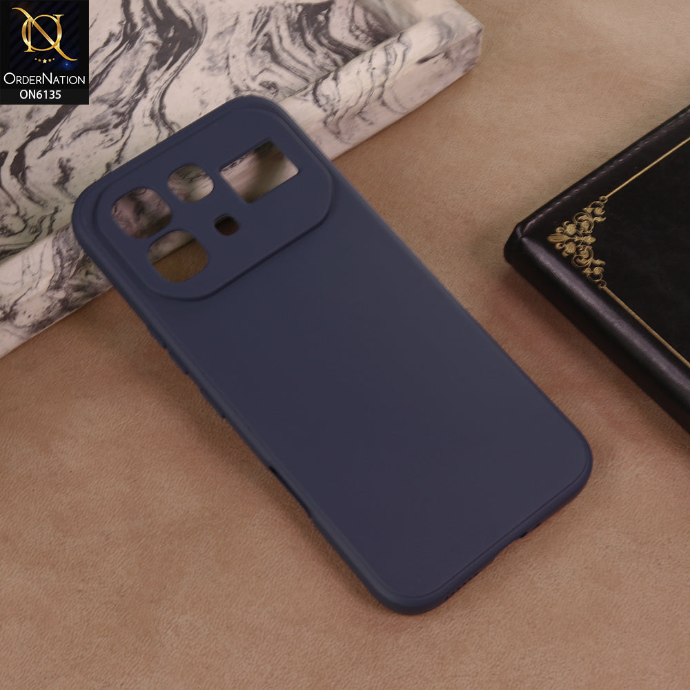 Infinix Note 60 Cover - Blue - New Premium Matte Black Silicon Cover – Sleek Protective Phone Case