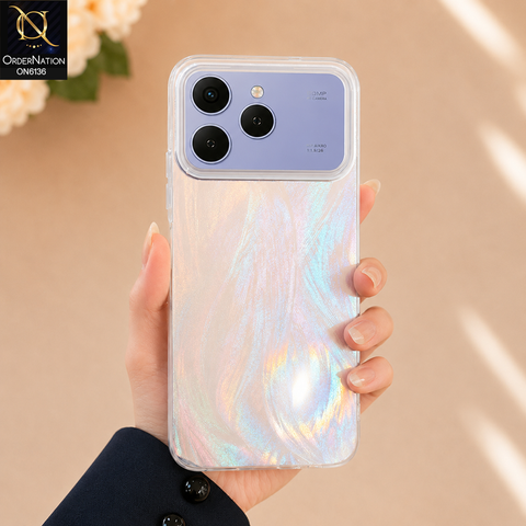 Tecno Spark 50 4G Cover - Silver - Premium Iridescent Frosted Protective Phone Case