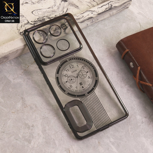 Infinix Note 40 Pro Plus Cover - Black - Electroplating Borders Logo Hole Camera Lens Protection Soft Silicone Case