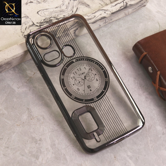Itel A49 Play Cover - Black - Electroplating Borders Logo Hole Camera Lens Protection Soft Silicone Case