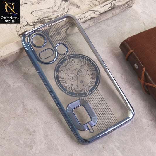 Itel A49 Play Cover - Blue - Electroplating Borders Logo Hole Camera Lens Protection Soft Silicone Case