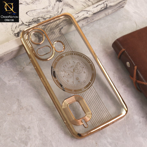 Itel A49 Play Cover - Golden - Electroplating Borders Logo Hole Camera Lens Protection Soft Silicone Case