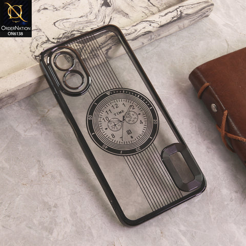 Oppo A18 Cover - Black - Electroplating Borders Logo Hole Camera Lens Protection Soft Silicone Case