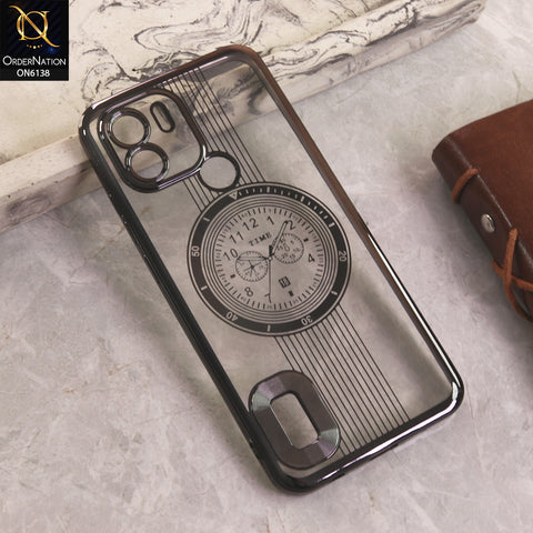 Xiaomi Poco C50 Cover - Black - Electroplating Borders Logo Hole Camera Lens Protection Soft Silicone Case