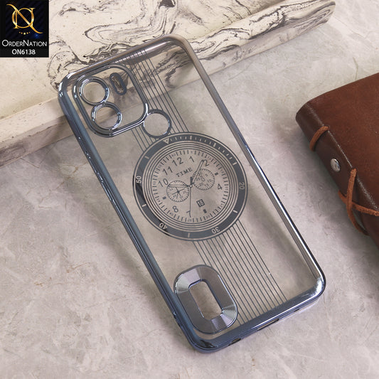 Xiaomi Redmi A1 Plus Cover - Blue - Electroplating Borders Logo Hole Camera Lens Protection Soft Silicone Case