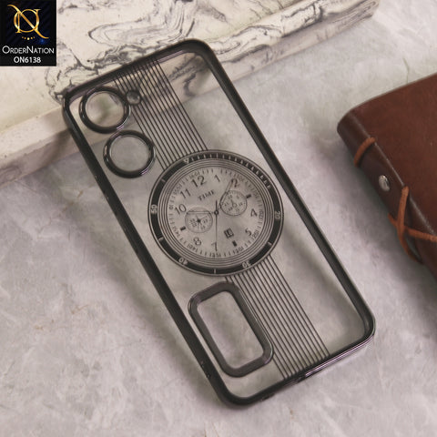 Vivo Y18 Cover - Black - Electroplating Borders Logo Hole Camera Lens Protection Soft Silicone Case