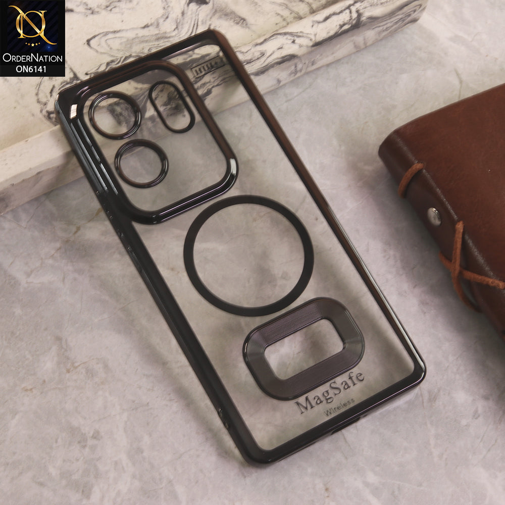 itel Zero 30 4G Cover - Black - Electroplating Borders Logo Hole Camera Lens Protection Soft Silicone Case