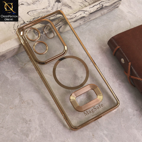 itel Zero 30 4G Cover - Golden - Electroplating Borders Logo Hole Camera Lens Protection Soft Silicone Case