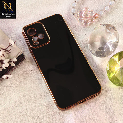 Vivo Y33t Cover - Black - Premium Electroplated Shockproof Matte Protective Mobile Back Cover