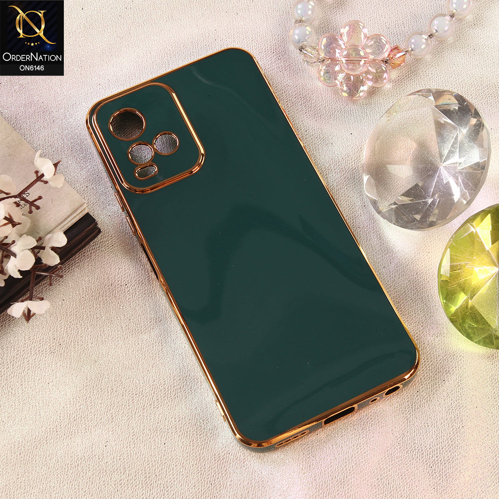 Vivo Y21s Cover - Dark Green - Premium Electroplated Shockproof Matte Protective Mobile Back Cover
