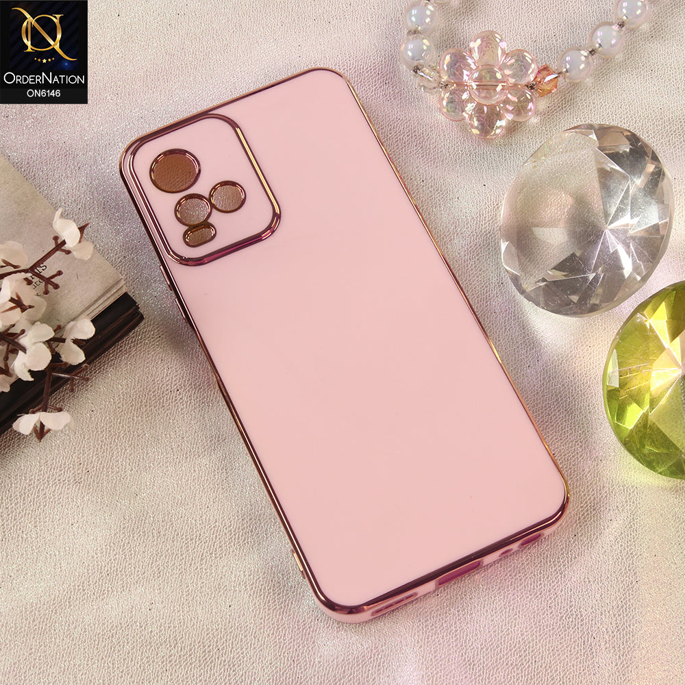 Vivo Y21 Cover - Pink - Premium Electroplated Shockproof Matte Protective Mobile Back Cover