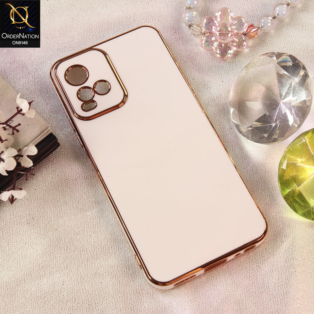Vivo Y21 Cover - White - Premium Electroplated Shockproof Matte Protective Mobile Back Cover