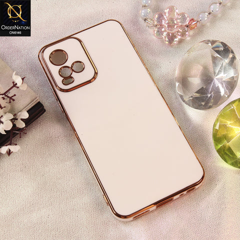Vivo Y21 Cover - White - Premium Electroplated Shockproof Matte Protective Mobile Back Cover