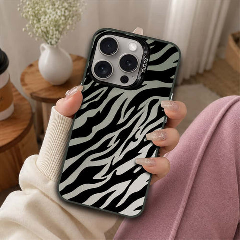 iPhone 15 Pro Max Cover - Monochrome Mood Print Series - Lightweight Frosted Pearl Finish Anti-Fingerprint Shockproof Soft Borders Case