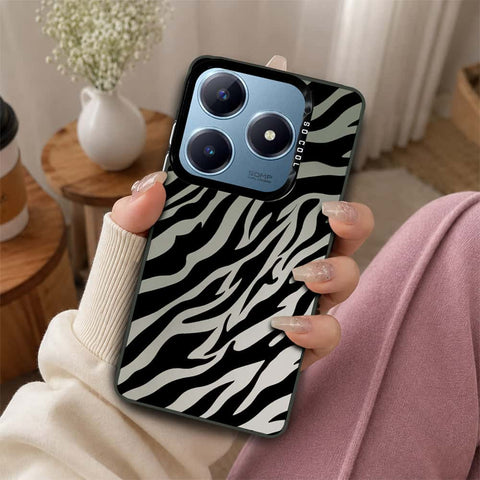 Realme C61 Cover - Monochrome Mood Print Series - Lightweight Frosted Pearl Finish Anti-Fingerprint Shockproof Soft Borders Case