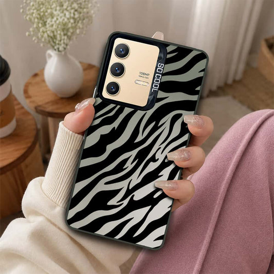 Vivo V23 5G Cover - Monochrome Mood Print Series - Lightweight Frosted Pearl Finish Anti-Fingerprint Shockproof Soft Borders Case