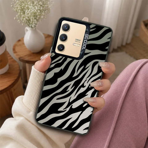 Vivo V23 5G Cover - Monochrome Mood Print Series - Lightweight Frosted Pearl Finish Anti-Fingerprint Shockproof Soft Borders Case