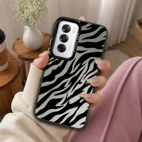 Oppo Reno 12 Cover - Monochrome Mood Print Series - Lightweight Frosted Pearl Finish Anti-Fingerprint Shockproof Soft Borders Case