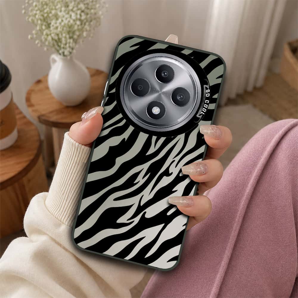 Oppo Reno 12F Cover - Monochrome Mood Print Series - Lightweight Frosted Pearl Finish Anti-Fingerprint Shockproof Soft Borders Case (Fast Delivery)