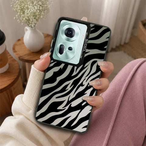 Oppo Reno 11 5G Cover - Monochrome Mood Print Series - Lightweight Frosted Pearl Finish Anti-Fingerprint Shockproof Soft Borders Case