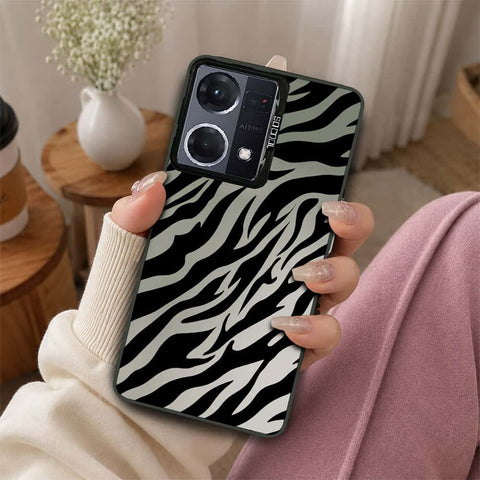 Oppo Reno 7 4G Cover - Monochrome Mood Print Series - Lightweight Frosted Pearl Finish Anti-Fingerprint Shockproof Soft Borders Case