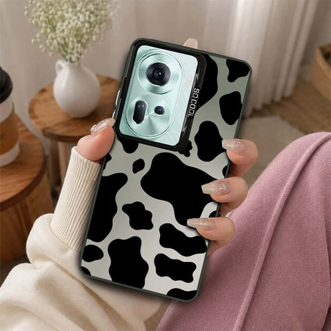Oppo Reno 11 5G Cover - Monochrome Mood Print Series - Lightweight Frosted Pearl Finish Anti-Fingerprint Shockproof Soft Borders Case