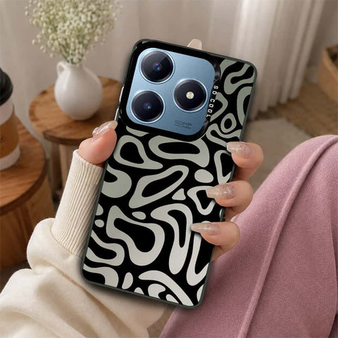 Realme C61 Cover - Monochrome Mood Print Series - Lightweight Frosted Pearl Finish Anti-Fingerprint Shockproof Soft Borders Case