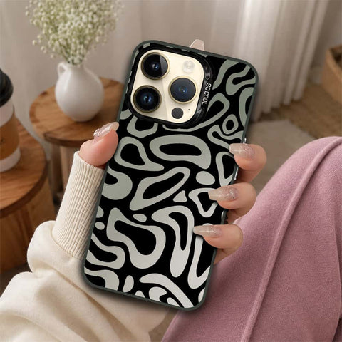 iPhone 14 Pro Cover - Monochrome Mood Print Series - Lightweight Frosted Pearl Finish Anti-Fingerprint Shockproof Soft Borders Case