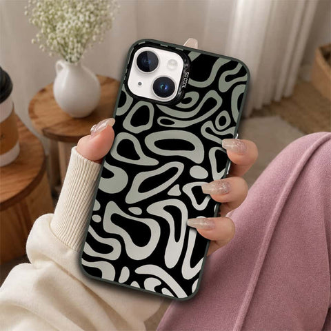 iPhone 14 Plus Cover - Monochrome Mood Print Series - Lightweight Frosted Pearl Finish Anti-Fingerprint Shockproof Soft Borders Case