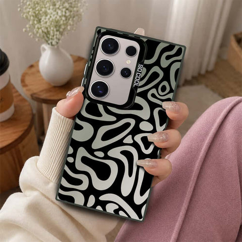 Samsung Galaxy S24 Ultra Cover - Monochrome Mood Print Series - Lightweight Frosted Pearl Finish Anti-Fingerprint Shockproof Soft Borders Case