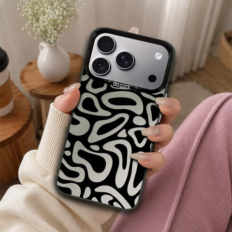 iPhone 17 Pro Max Cover - Monochrome Mood Print Series - Lightweight Frosted Pearl Finish Anti-Fingerprint Shockproof Soft Borders Case